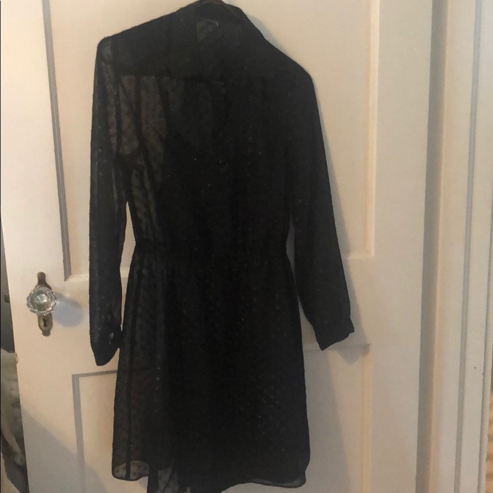 Sparkly Polka Dot Black Dress